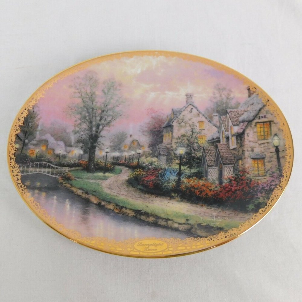 Thomas Kinkade Lamplight Lane 2nd Lamplight Village Collector Plate 6964 NO COA